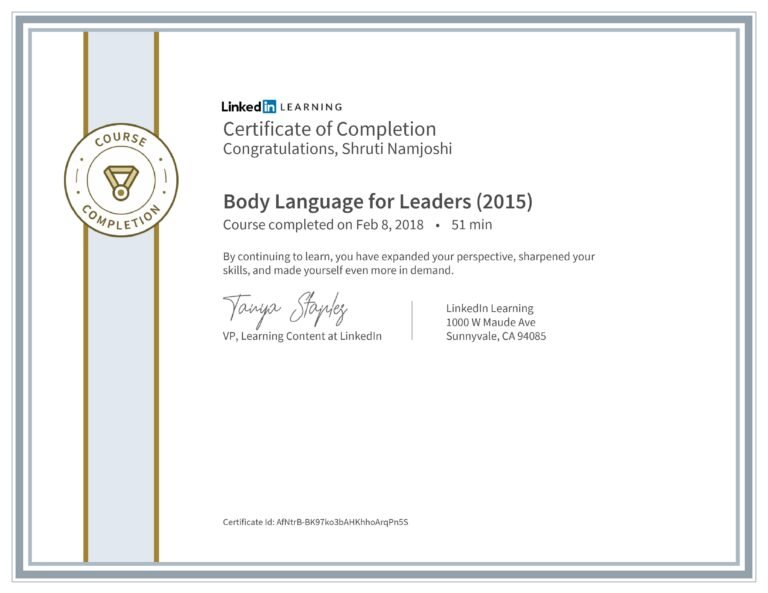 CertificateOfCompletion_Body Language for Leaders