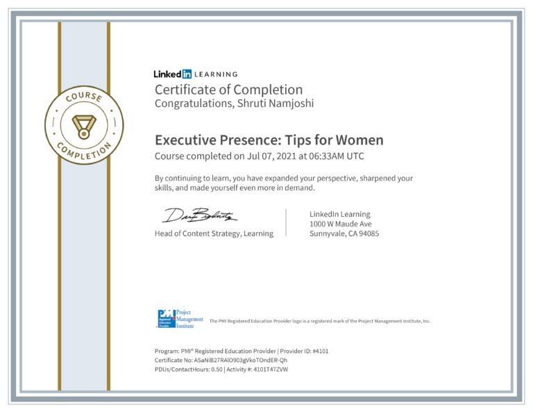 CertificateOfCompletion_Executive Presence Tips for Women